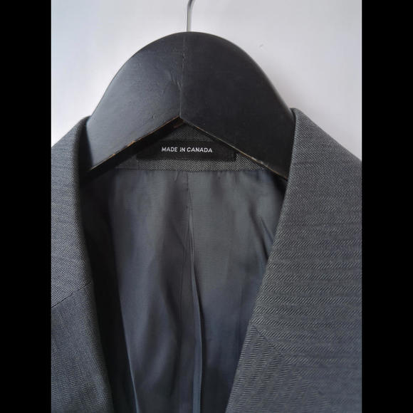[SOLD] NWT J PRESS Sz US 38R Grey Wool Herringbone Blazer GUABELLO Super 130s - Picture 6 of 11